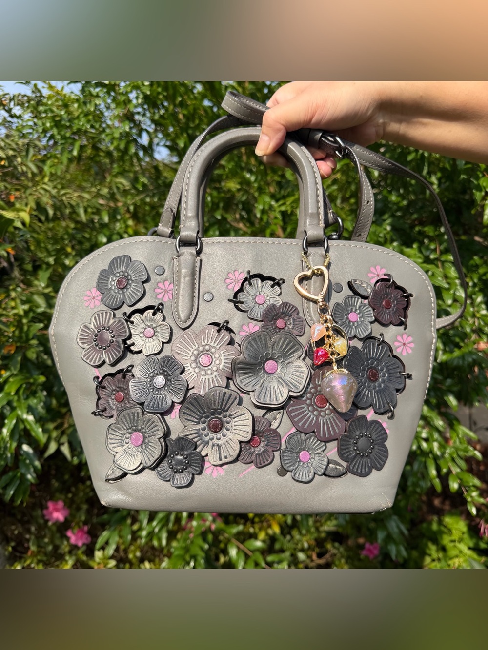 Coach Dakotah Satchel 22 With Linked Tea Rose 22855